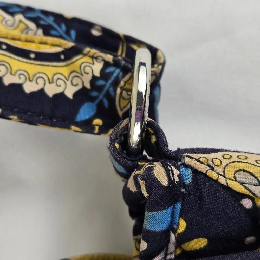 Vera Bradley Cotton Quilted Crossbody Shoulder Bag Floral Elephants Blue Yellow
